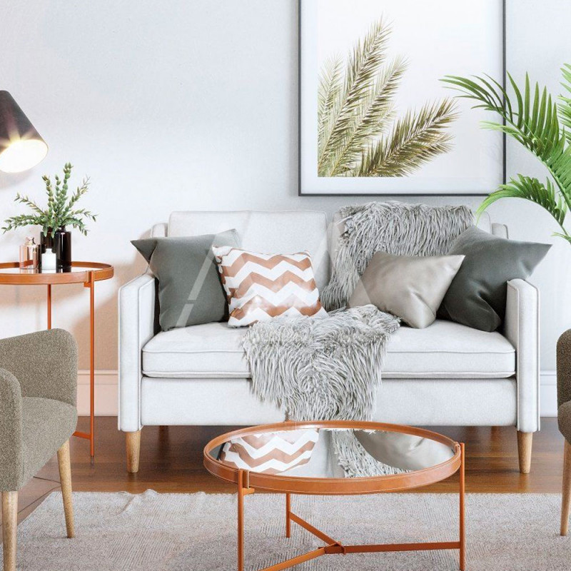 MESA CENTRO IMCAL AQUA-P ESPELHO OFF WHITE/COBRE