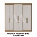 ROUPEIRO 6P. ABRIR 2G HERVAL PH1804 C/PES CARVALHO VERMONTT/OFF WHITE