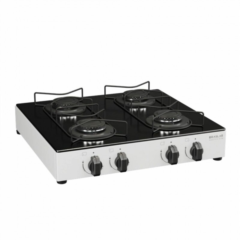 FOGAO 4B BRASLAR COOKTOP ASIATICO GLASS BRANCO FOGAO 4B BRASLAR COOKTOP ASIATICO GLASS BRANCO