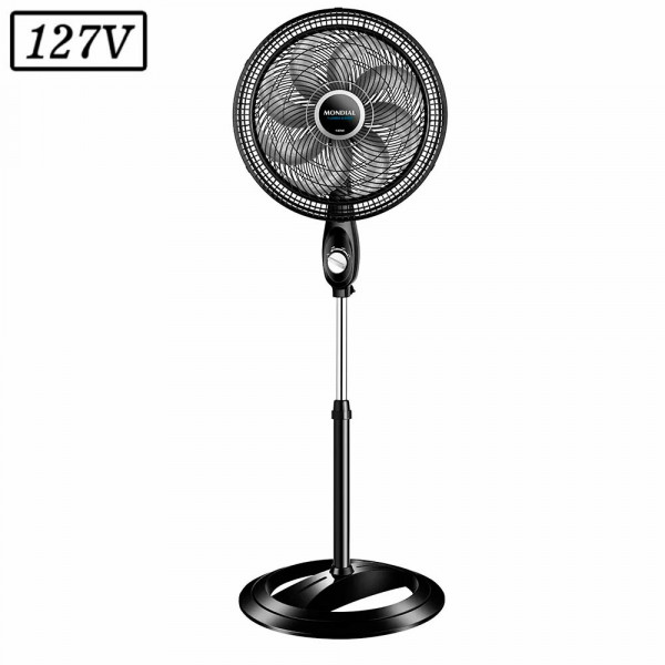 VENTILADOR MONDIAL VTX-40C-8P TURBO COLUNA 40CM 8 PAS 3 VEL 127V PRETO