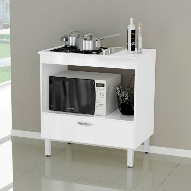 BALCAO DACHERI P/COOKTOP 1G FLORIDA 80CM BRANCO