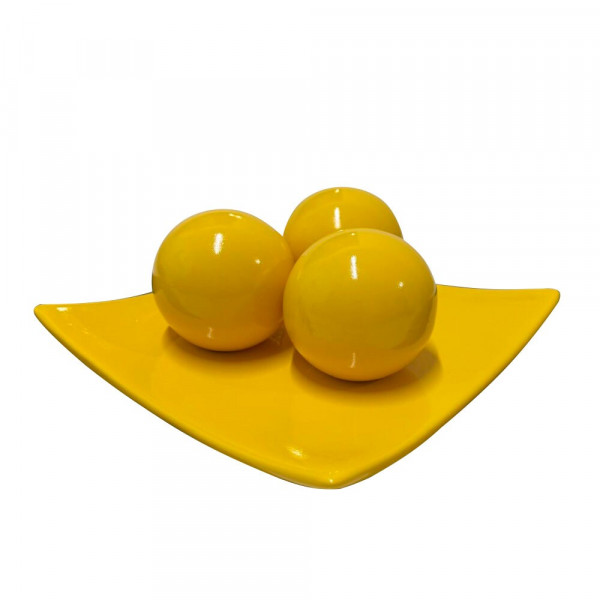 FRUT QUADRADA PQ CERAMICA AMARELO