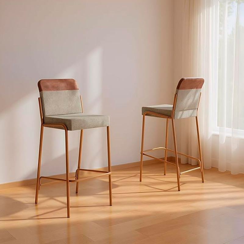 CJ 02 BANQUETAS CARRARO DUO 1753 COURINO CARAMELO/AREIA C/ TUBO ROSE