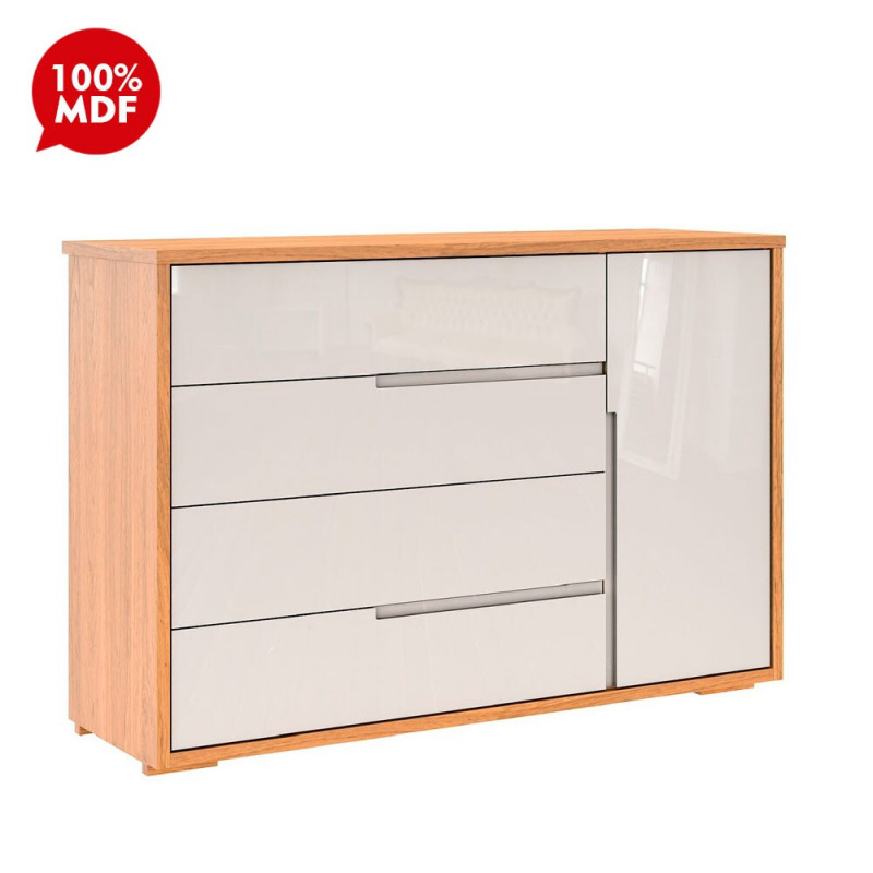 COMODA SAPATEIRA 4G 1P. ROBEL CONCEPT PUX CAVA FREIJO/OFF WHITE LISO