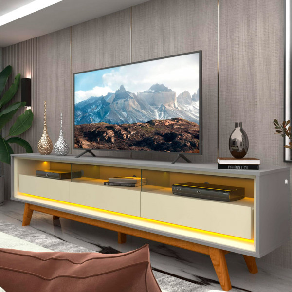 RACK GELIUS REQUINTE 212 C/LED NATURALE/OFF WHITE