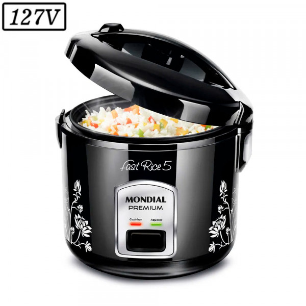 PANELA ELETRICA MONDIAL NPE-08-5X FAST RICE 5 PREMIUM 400W 127V PRETA
