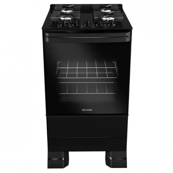 FOGAO 4B MUELLER MFV4BF MESA VIDRO PRETO FOSCO