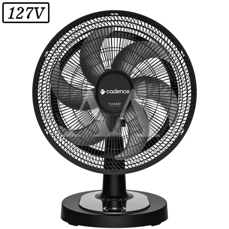 VENTILADOR CADENCE TURBO CONFORTO VTR470 42CM 6 PAS 3 VEL 127V PRETO